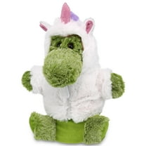 DolliBu Alligator Unicorn Plush Stuffed Animal Hand Puppet Toy - Super Soft Alligatorcorn Dress Up with Removable Plush Unicorn Outfit, Cute Fantasy Wildlife Gift - 9 Inches