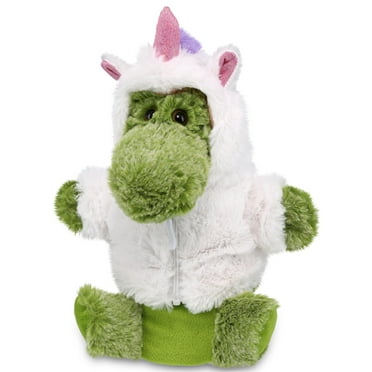 DolliBu Alligator Unicorn Plush Stuffed Animal Hand Puppet Toy - Super Soft Alligatorcorn Dress Up with Removable Plush Unicorn Outfit, Cute Fantasy Wildlife Gift - 9 Inches