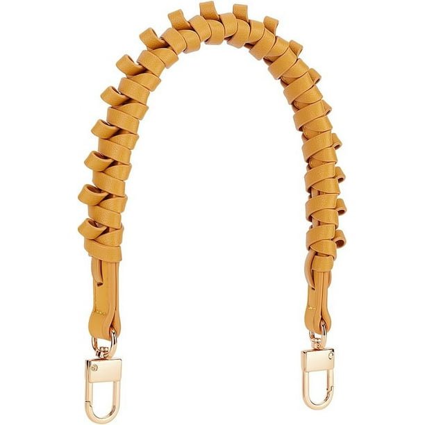 Correa para bolso de 43 cm (17 pulgadas) de piel sintética, asa corta para bolso de mano, asa superior de repuesto con herrajes dorados