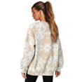 thumbnail image 6 of SCRAWLGOD Cow Print Sunflower Highland Cattle White Beige Womens Pullover with Pockets Long Sleeve Round Neck Sweatshirts Cozy Fall Winter Casual Clothing Loose Fit Trendy Tops for Daily Wear, S, 6 of 7