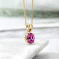 thumbnail image 4 of Gem Stone King 4.55 Ct Pink Created Sapphire Red Garnet 18K Yellow Gold Plated Silver Pendant, 4 of 4