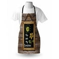 thumbnail image 3 of Quote Apron Love Phrase with Flower and Hand Drawn Sun Figure on Framed Blackboard Wooden Wall, Unisex Kitchen Bib Apron with Adjustable Neck for Cooking Baking Gardening, Multicolor, by Ambesonne, 3 of 3