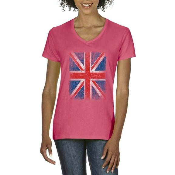 Artix - Women's T-Shirt V-Neck Short Sleeve - Union Jack British Flag