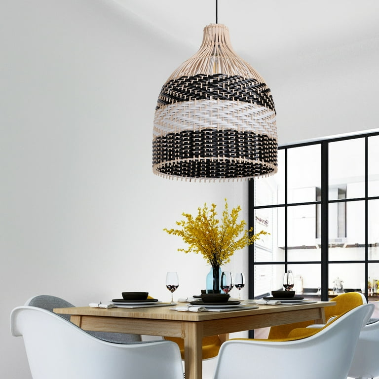 Arturesthome Rattan Pendant Lights for Kitchen Island Wicker Handmade Woven Ceiling Lights 15.7
