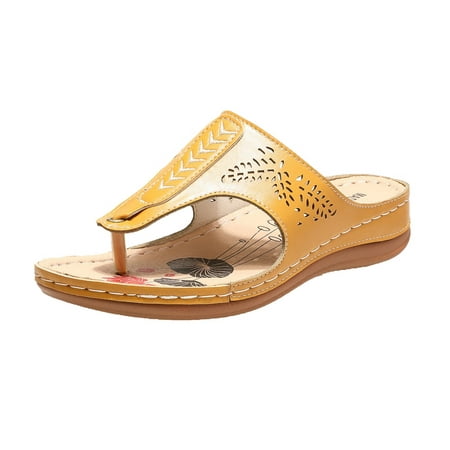 

GNEIKDEING Wedges Comfortable Women Sandals Breathable Shoes Peep Summer Beach Toe Women s Sandals Gift on Clearance