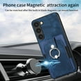 thumbnail image 5 of Mantto for Samsung Galaxy S23 Plus Back Wallet Case,with Elastic Card Holder,Shockproof PU Leather 360° Rotation Ring Kickstand Support Magnetic Car Mount Phone Case for Women Men,Blue, 5 of 9