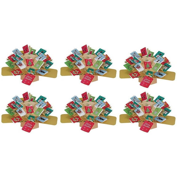 3D Pop Up Christmas Greeting Card 6-Pack by Second Nature - Mini Christmas Cards