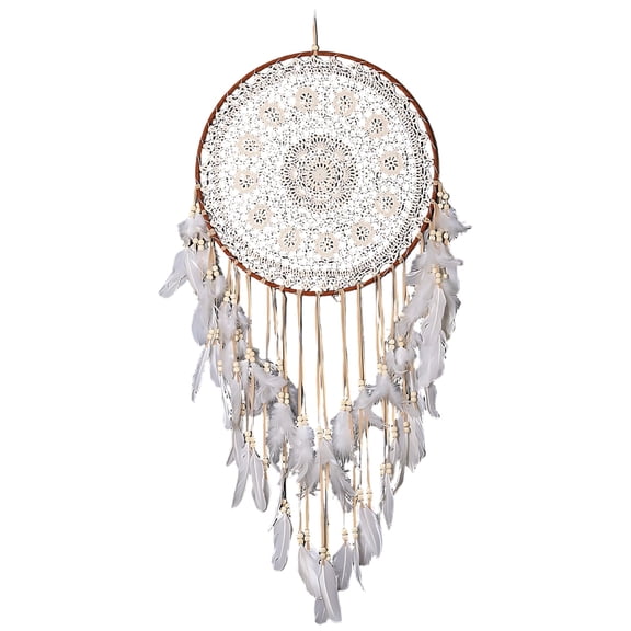 Large Dream Catchers for Wall Hanging, Bohemian Dream Catcher Wall Decor, Handmade Big Dreamcatchers with Wood Beads, White Feathers Hanging Ornament for Bedroom, Wedding Decor