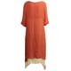 thumbnail image 5 of Vendimia vestido de algodón de lino de Split dobladillo irregular floja ocasional de Boho maxi MABOTO Naranja/XXL, 5 of 7