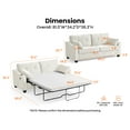 thumbnail image 4 of CHIC HOUSE Pull Out Sofa Bed Couch Queen Size with Mattress USB, Convertible Sleeper Sofa Loveseat for Small Spaces RV, Chenille Pull Out Couch Bed for Living Room with Cup Holders LED Lights, Beige, 4 of 10
