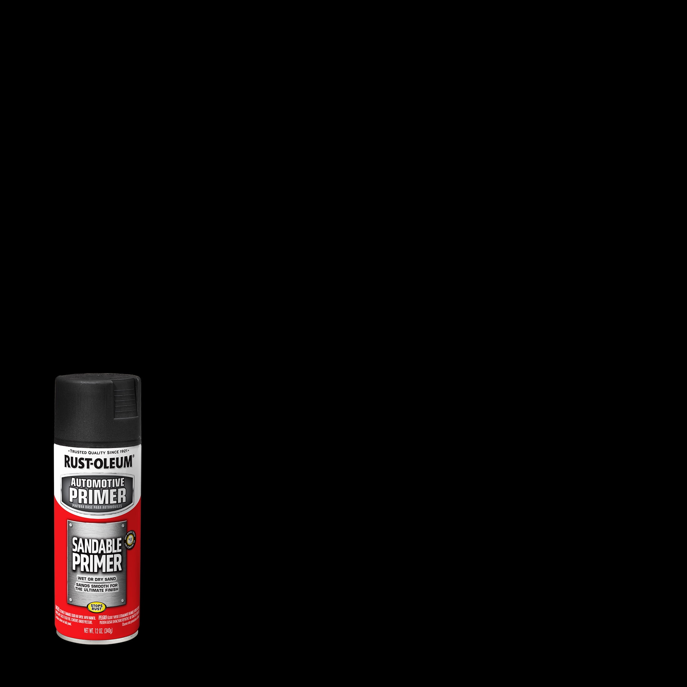 6 Pack, Black, Rust-Oleum Automotive Sandable Primer Spray-249418, 12 oz