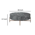 thumbnail image 4 of DeeHome 40 Inch Round Wooden Coffee Table with Cross Metal Base Support, Gray and Brown, 4 of 6