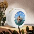 thumbnail image 6 of Naloa Two Brave Cats Are Floating On The Sea Iceberg Round Jewelry Box, Travel Jewelry Organizer, 3.9 x 3.9 x 2in Jewelry Storage Box for Women-White, 6 of 7