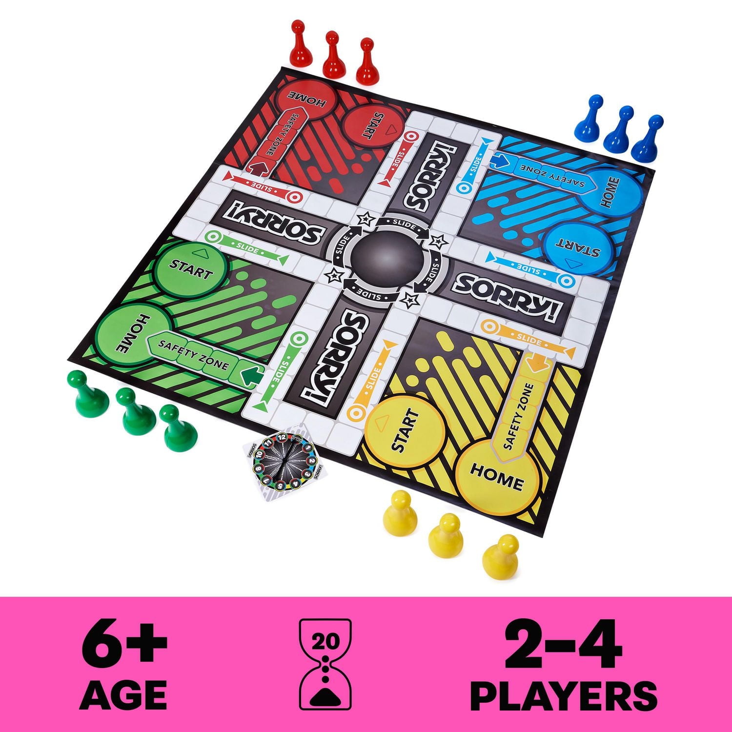 SORRY Géant ! Jeu de Société Classique pour Toute la Famille, Activité Rétro en Intérieur et Extérieur, Jouet Estival avec Plateau de ., pour Adultes et Enfants à partir de 6 ans