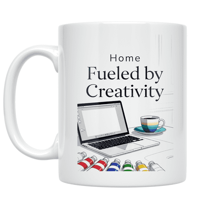 Home Fueled by Creativity - Workspace Enthusiast - 11 oz Ceramic Coffee Mug