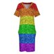 thumbnail image 4 of Bandera LGBT vibrante brillo sintético brilla orgullo igualdad amor matrimonio (Foto de brillo - No reflectante) Vestido de bolsillo suelto, 4 of 7