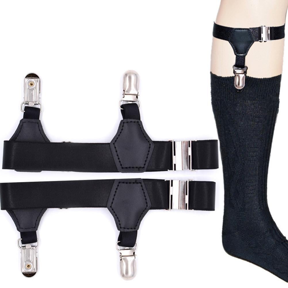 Men'S Sock Garters Belt Adjustable 2Pcs Sturdy Clip Accessories Suspenders