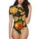 thumbnail image 1 of Balery Tangerine Body de cuello redondo de manga corta para mujer Tops de manga corta Tops básicos-Large, 1 of 7