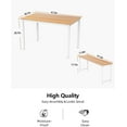 thumbnail image 3 of DKLGG 28.7 inches 3 Piece Metal Wood Xmas Dining Set for 4, 1 Table & 2 Benches, Beige, 3 of 6