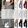 thumbnail image 3 of Gytharion Women's Straight Leg Sweatpants High Waist Side Slit Lounge Pants Elastic Waist Relaxed Fit Casual Pants with Pockets for Travel, 3 of 8