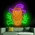 thumbnail image 4 of Handmadetneonsign Owl Halloween Neon Sign, Owl Horror Halloween Led light, Halloween Wall Art Decor 68308, 4 of 5
