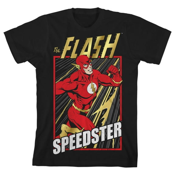 Flash Speedster Boy's Black T-shirt-Medium