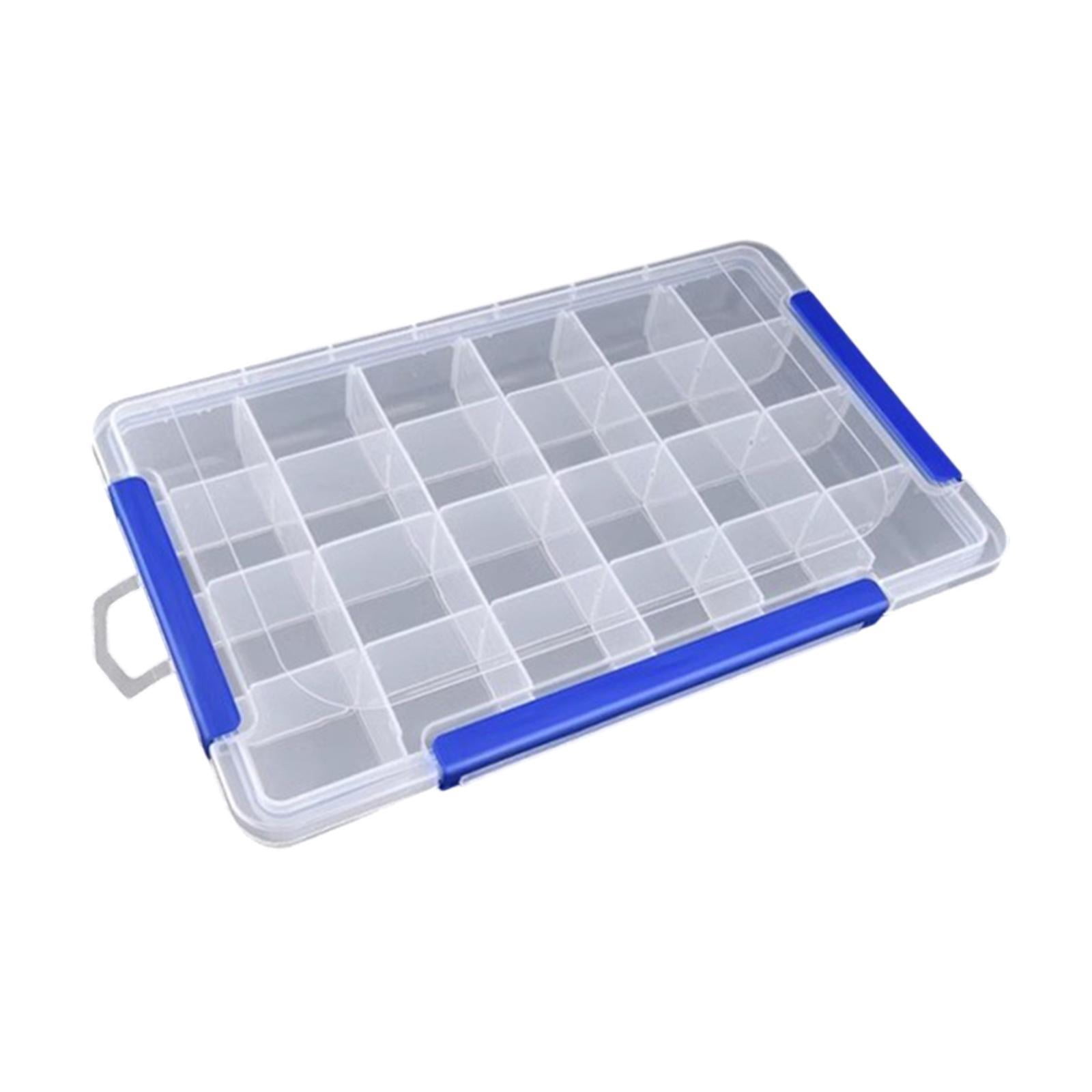 Fiocias Clear Organizer Box Bead Organizer Empty Portable Multifunctional Tackle Box for 24 Grid