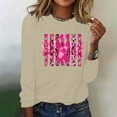 thumbnail image 5 of VKOYWKM Long Sleeve Shirts for Women Breast Cancer Awareness T-Shirts Breast Cancer T-Shirt Long Sleeve Pink Ribbon Graphic Tee Tops Fall Crew Neck Loose Fit Breast Cancer Pullover Sweashirt, 5 of 5