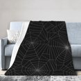 thumbnail image 1 of DouZhe Ultra-Soft Micro Fleece Lightweight Flannel Bed Blanket, Horror Spider Web Cobweb Print Cozy Warm Throw Blankets, 40"x30", 1 of 7