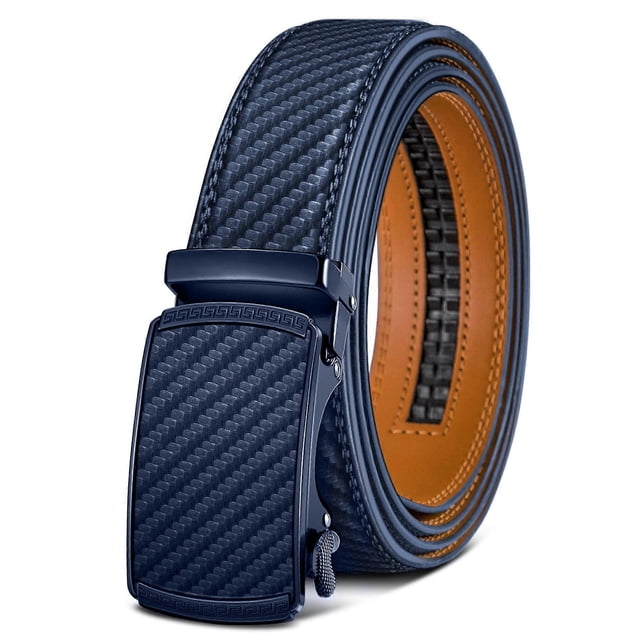 Men's Belt, Leather Ratchet Belt for Men Dress 130cm,Trim to Fit