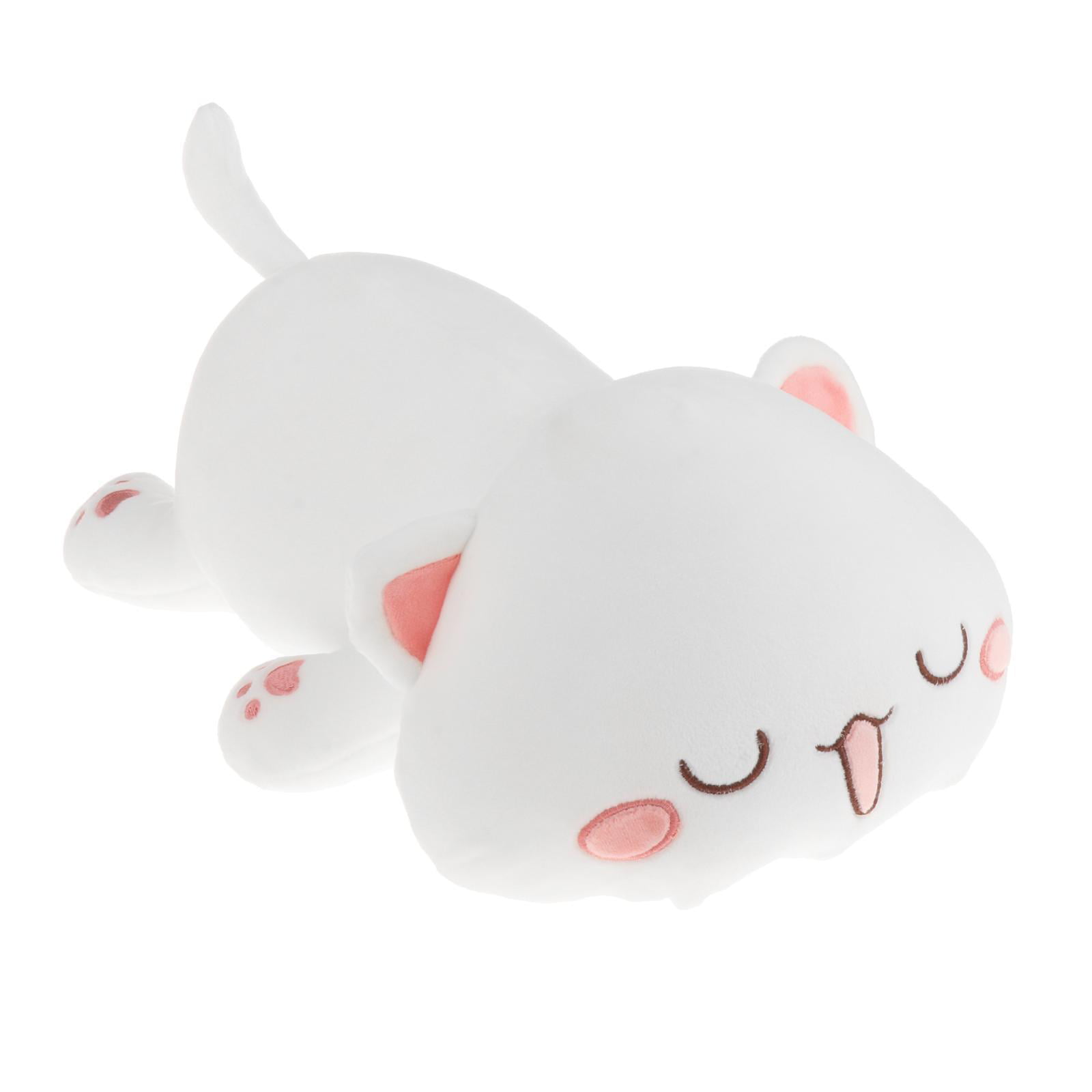 Cute white hat Racoondog Snowcat Stuffed animals toys 35CM Christmas present 