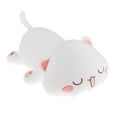 thumbnail image 2 of Peluche de gato kawaii tumbado de 30 cm, muñeco de peluche de gato adorable, almohada de animal suave Gato blanco 1, 2 of 7