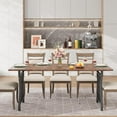 thumbnail image 4 of 70.8 Inch Rectangular Dining Table for 6/8 People, Rustic Brown Large Dining Table with Heavy Duty Metal Legs, 4 of 7