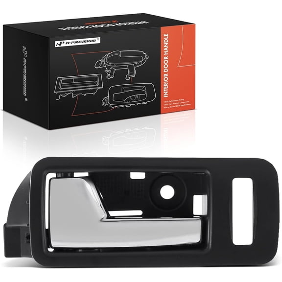 A-Premium Front Left Driver Side Interior Door Handle Compatible with Ford Mustang 2006-2014, Black Bezel with Chrome Lever, Replace# 5R3Z6322601AAC