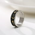 thumbnail image 4 of YAZI 8mm Moon Star Sun Statement Ring Stainless Steel Boho Jewelry for Women Men, 4 of 12