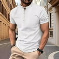 thumbnail image 2 of Men's Fashion Button T-Shirt Everyday Henley Summer Casual Tops Solid Color Outdoor Trend Short Sleeve, 2 of 9