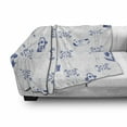 thumbnail image 3 of Vintage Blue Soft Flannel Fleece Throw Blanket, Symbolic Dutch Cultures with Clogs Canal Houses and Tulips, Cozy Plush for Indoor and Outdoor Use, 50" x 60", Violet Blue and White, by Ambesonne, 3 of 6