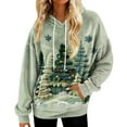 thumbnail image 2 of SYMOID Womens Oversized Christmas Fleece Hoodie - Multicolor Festive Tree Snowflakes Lights, Soft Warm 100% Polyester with Kangaroo Pocket & Drawstring Hood (S-XXL),Size 2XL, 2 of 7