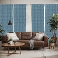 thumbnail image 2 of Ambesonne Mexican Print Window Curtains, Prehistoric Style Motif, Each 28" W x 84" L, Petrol Blue Pale Blue, 2 of 5