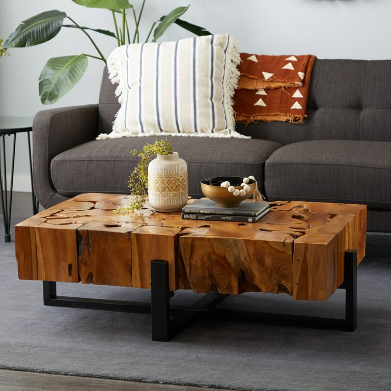 Live edge teak coffee table outlet