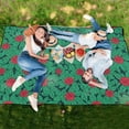 thumbnail image 6 of Extra Large Picnic Beach Blanket Waterproof Sand Proof Portable Outdoor Mat Red Roses and Green Leaves 60x80, 6 of 9