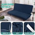 thumbnail image 7 of JIATER Armless Futon Cover Stretch Futon Slipcovers Machine Washable Furniture Protector with Elastic Bottom,Navy, 7 of 7