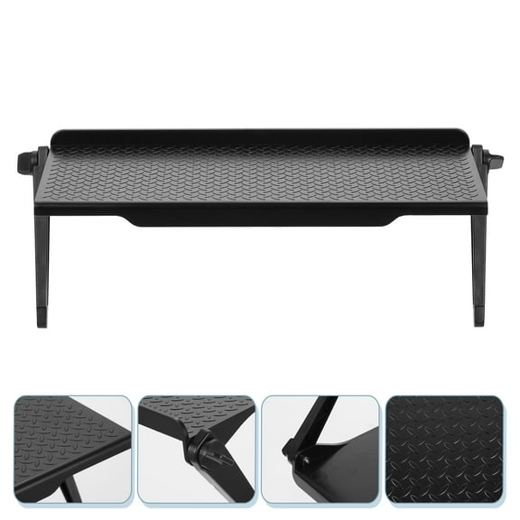 EXHUMKY Adjustable Black Computer Screen Shelf with Large Storage Space for Home Organization