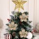 thumbnail image 5 of Flores Navideñas Artificiales Grandes con Purpurina Dorada. Flores de Magnolia Simuladas para Decoración Navideña., 5 of 6