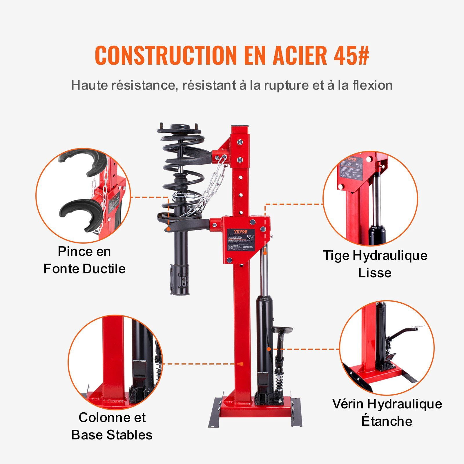 Hydraulic Strut Spring Compressor Tool 4.5 Ton 9920 LBS Jack Capacity 1 Ton Compression Force Auto Coil Spring Remover