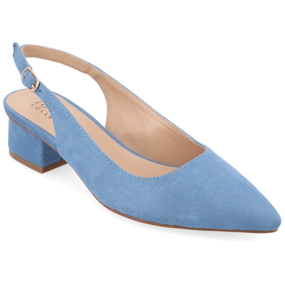 Journee Collection Womens Sylvia Sling Back Covered Block Heel Pumps