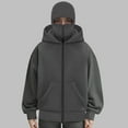 thumbnail image 3 of vigerakr Women Balaclava Hoodie - Zip Up Hoodie Built In Balaclava, Double Hooded Sweatshirt with Wind Resistant Mask (Dark Gray, XL), 3 of 4