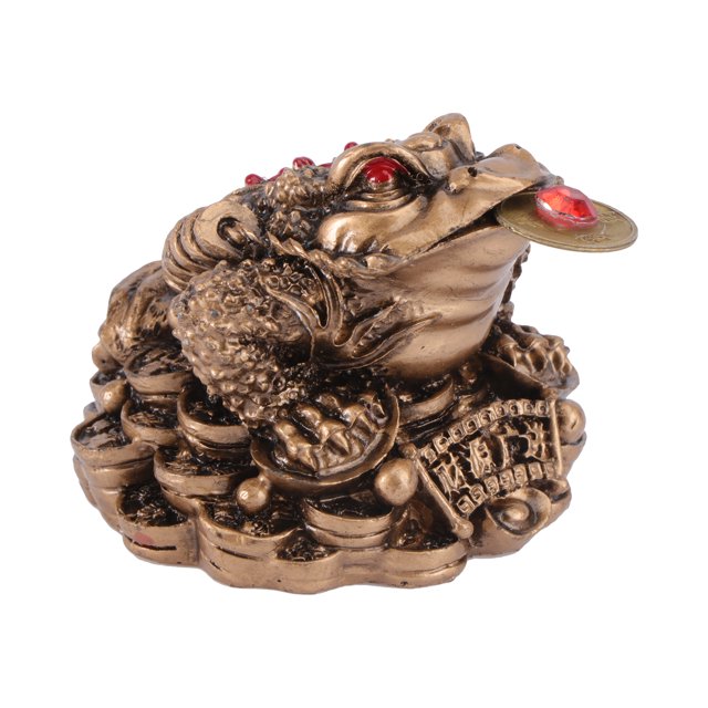 EeaseMX Figuras de sapo chino, modelo animal, Feng Shui creativo, fortuna, riqueza, artesanías, decoración de resina para oficina, adornos de mesa, buenos regalos (bronce, sapo n.° 6)