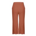 thumbnail image 5 of Stamzod Womens Capri Pants Fashion Solid Color Summer Stretch Waist Straight Wide Leg Cropped Pants Daily Casual Loose Plus Size Capris for Women with Pocket Orange XXXL, 5 of 5