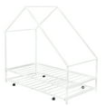 thumbnail image 5 of CLEARANCE! Metal House Bed With Trundle, Twin Size House Bed White, 5 of 9